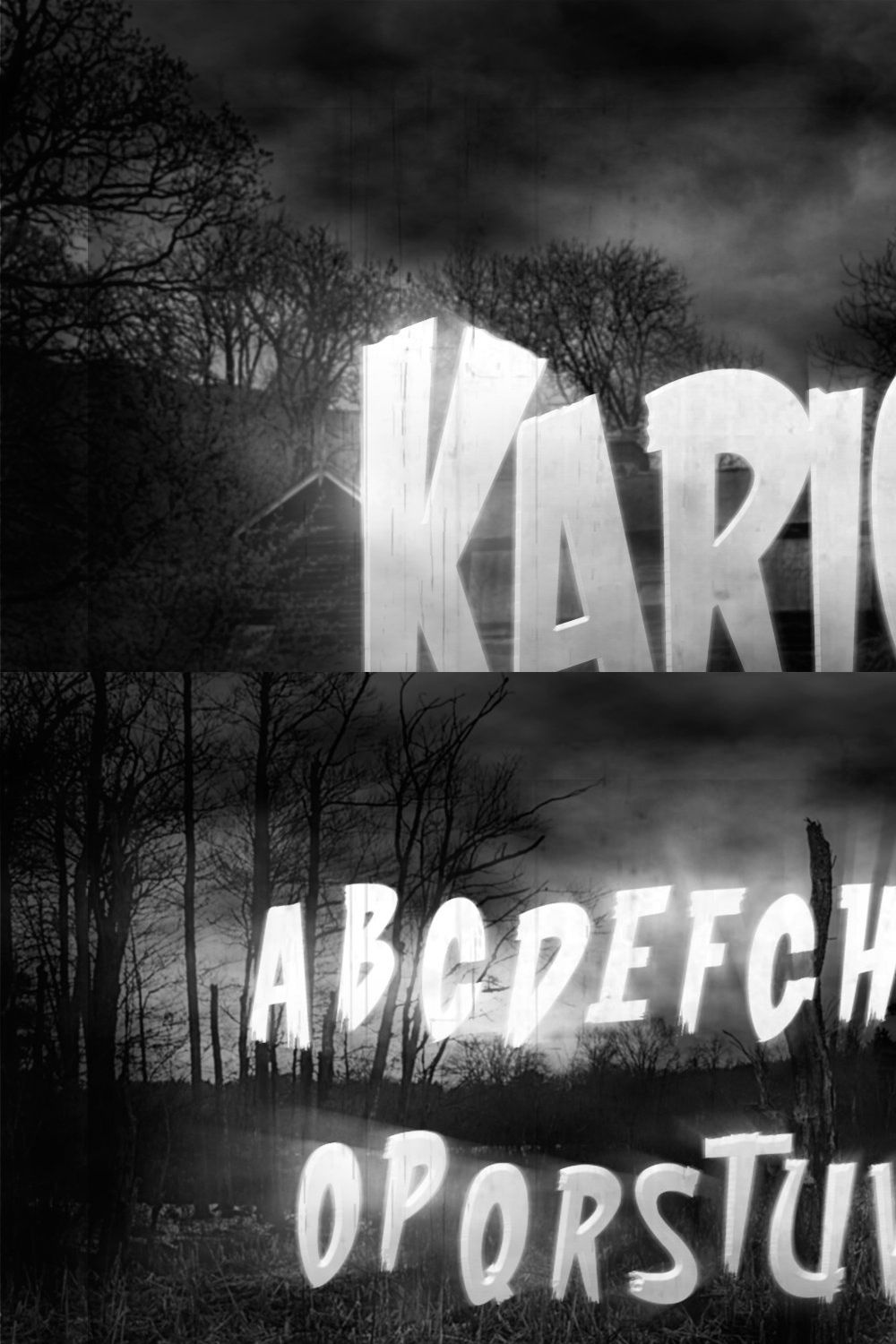 Karloff - Halloween Horror Font pinterest preview image.