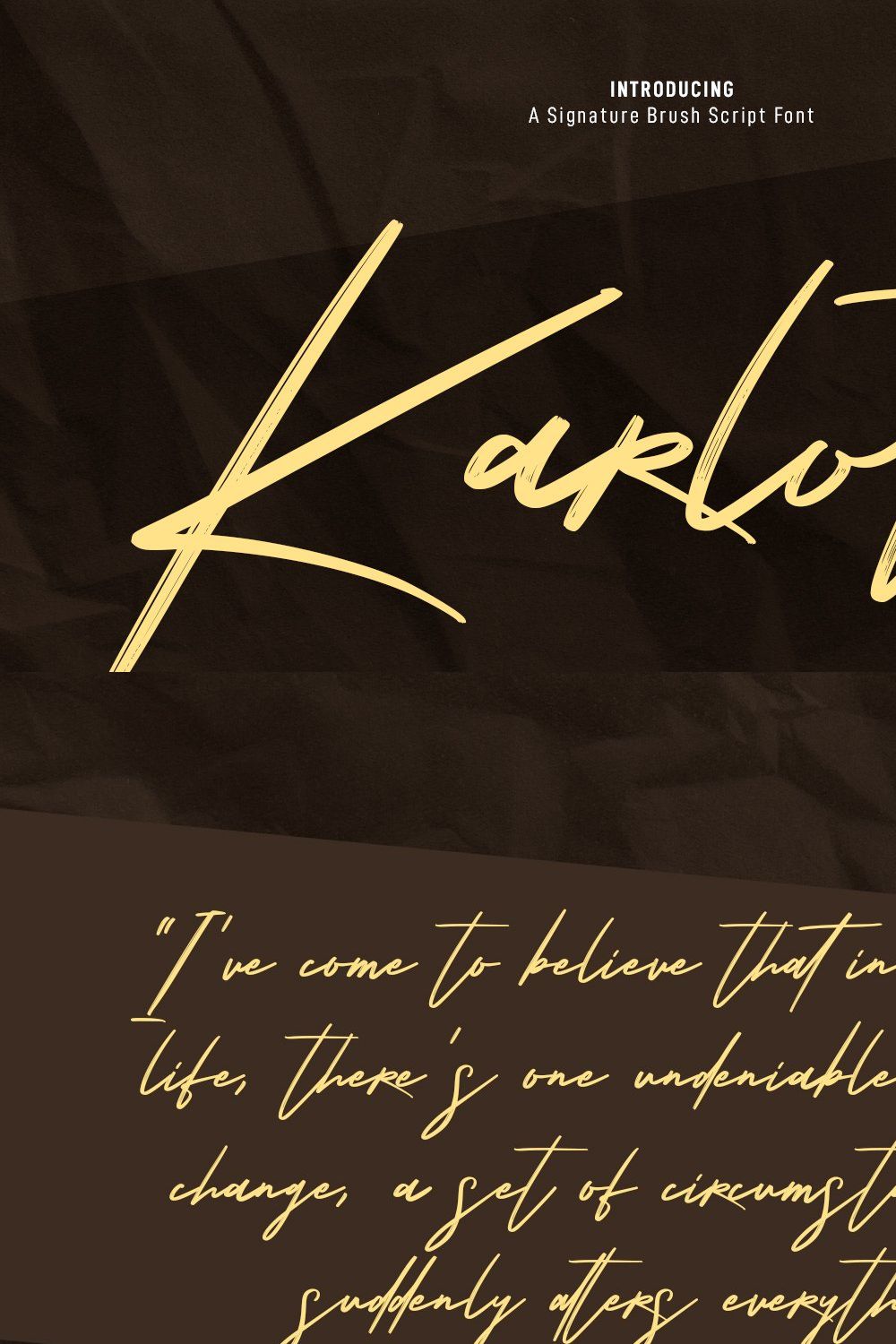 Karlotus Signature Script Brush Font pinterest preview image.