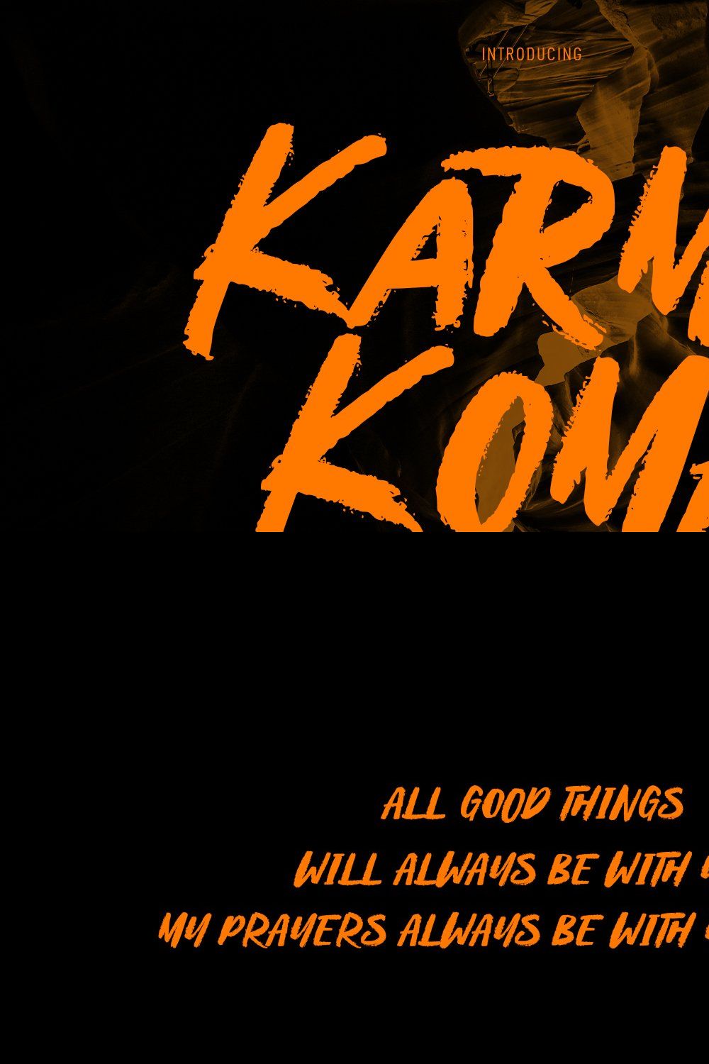 Karma Koma Handwritten Display Font pinterest preview image.