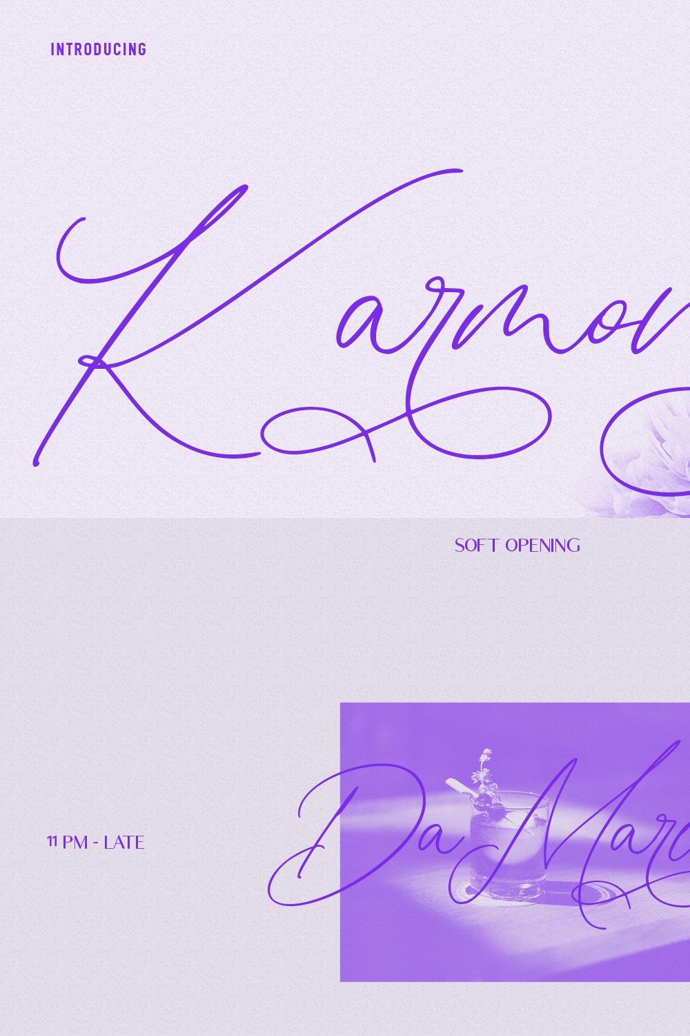 Karmondy Signature Script Font pinterest preview image.