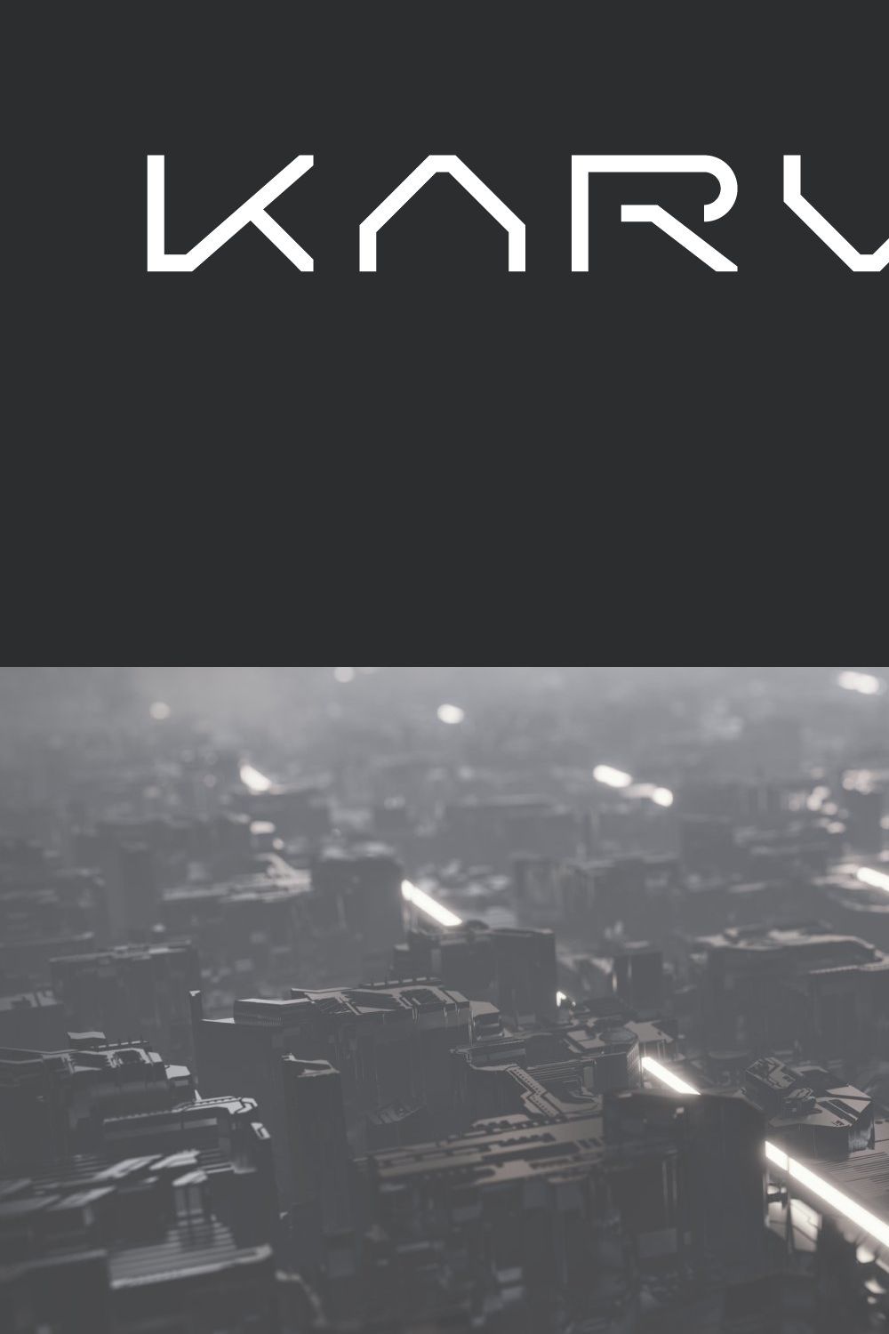 Karvx Futuristic Tech Font pinterest preview image.