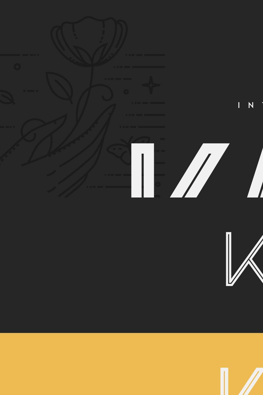 Kavo Inline | 3 fonts + 6 Logos pinterest preview image.