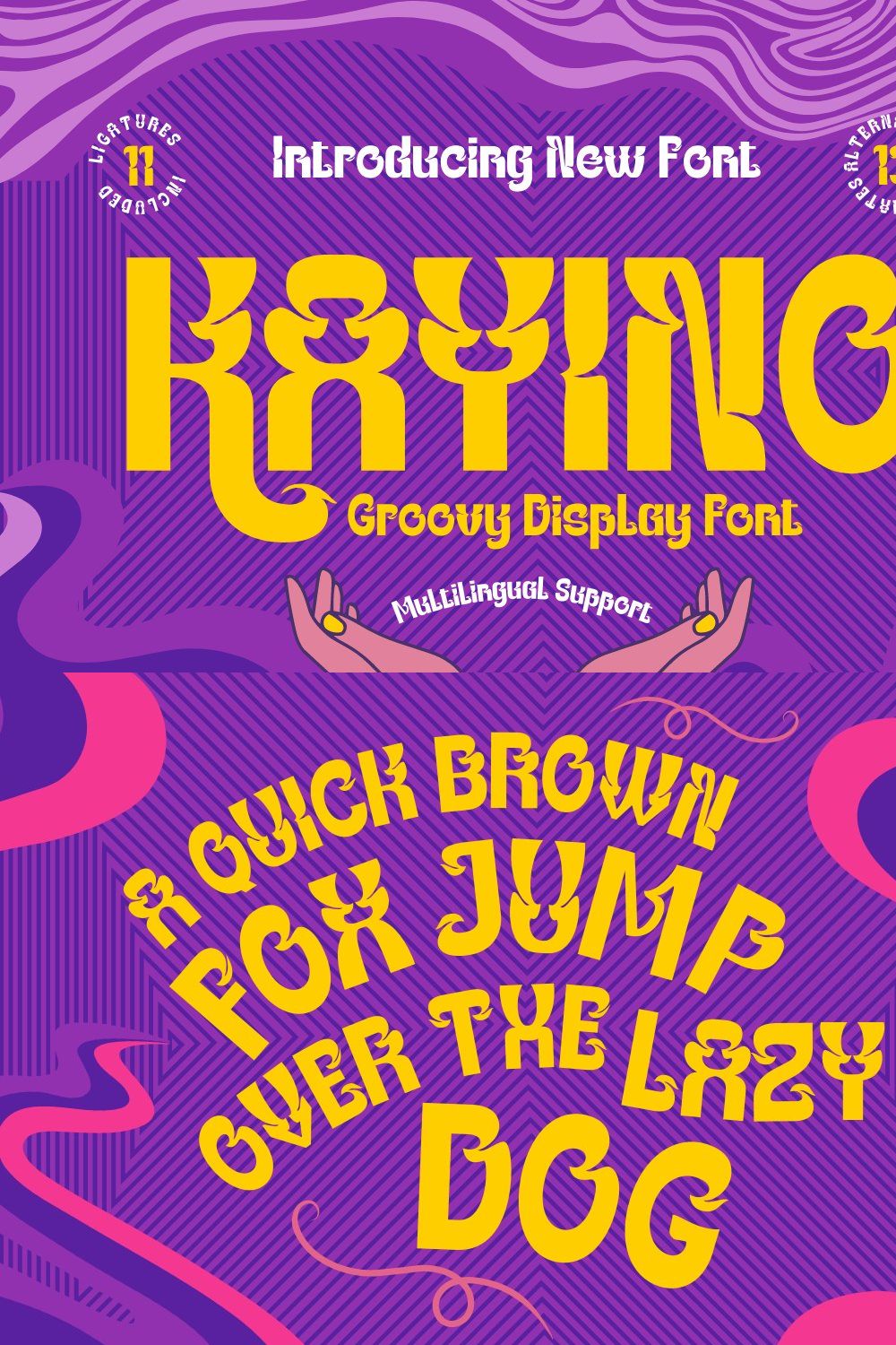 KAYINO | Groovy Retro Font pinterest preview image.