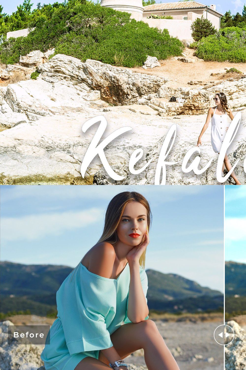 Kefalonia Pro Lightroom Presets pinterest preview image.