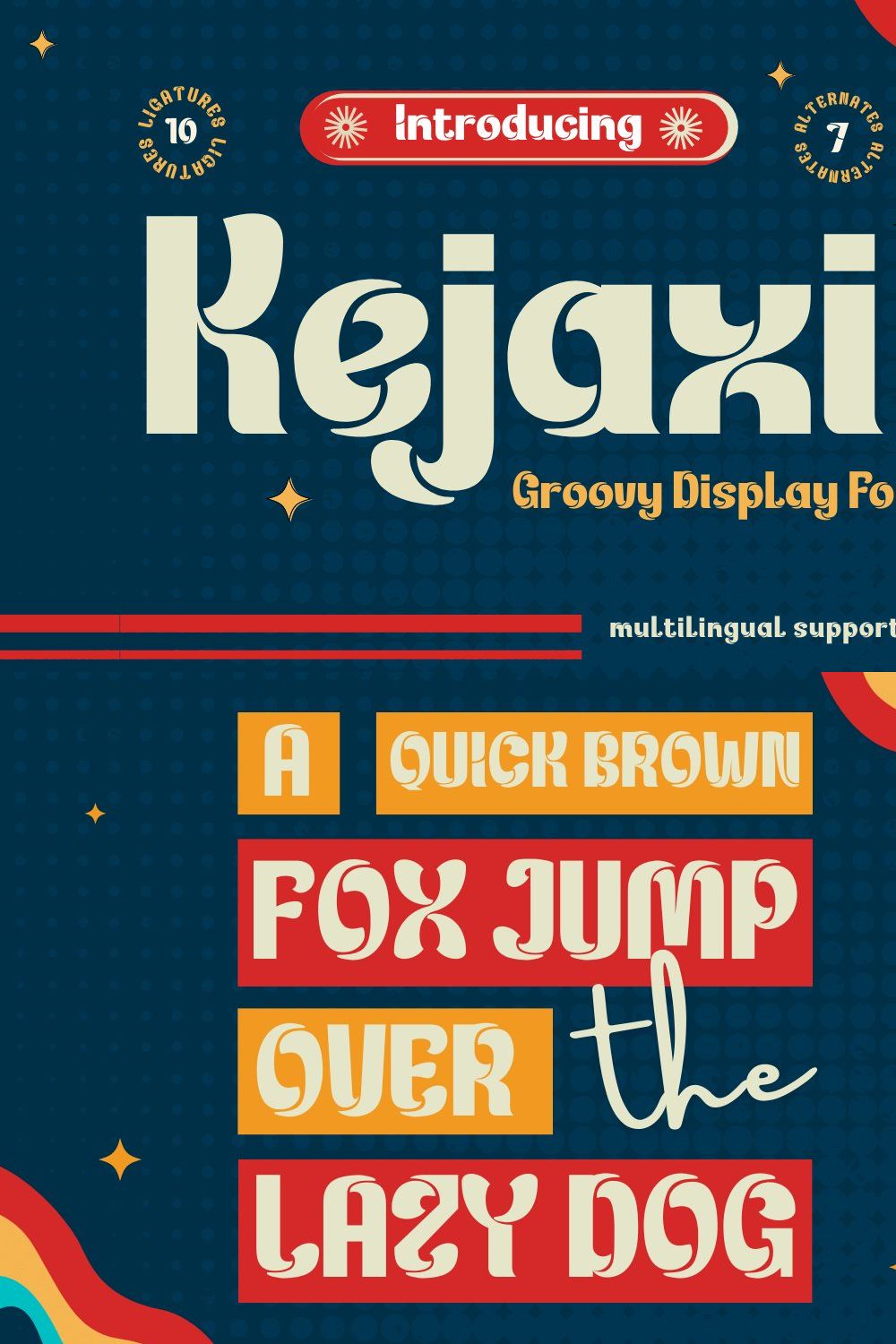 Kejaxi | Groovy Retro Font pinterest preview image.