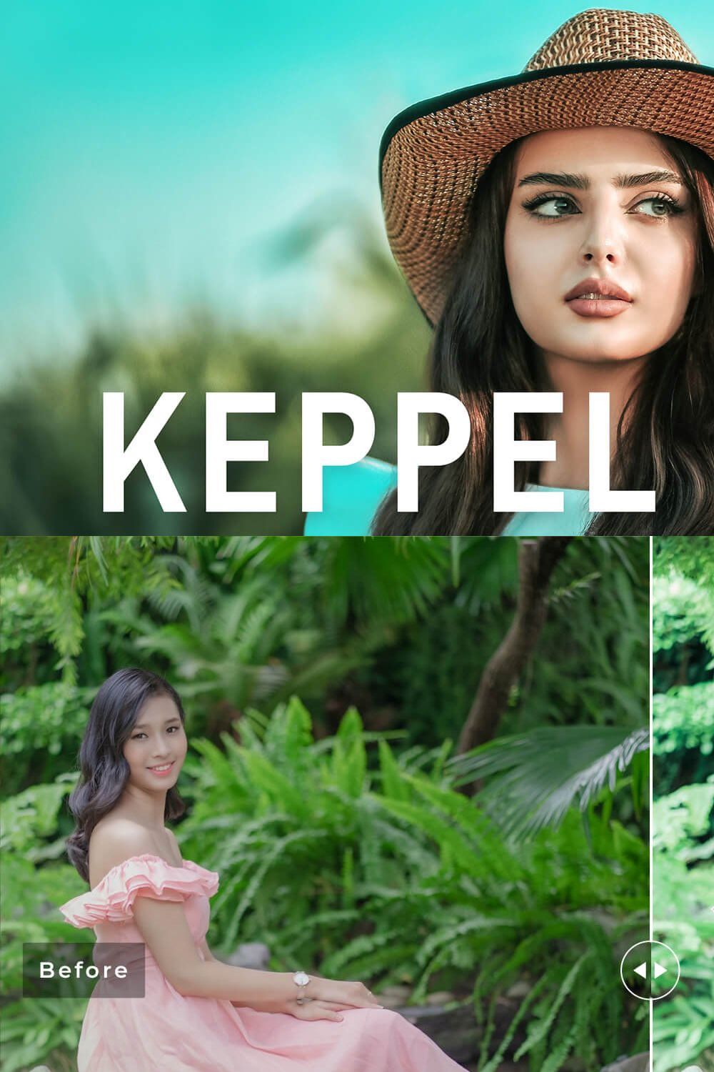 Keppel Green Pro Lightroom Presets pinterest preview image.