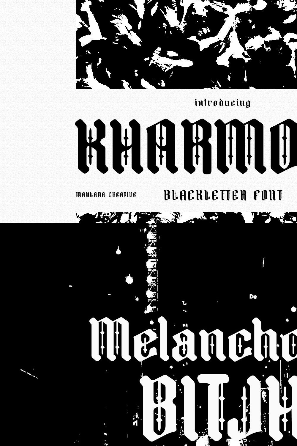 Kharmond Blackletter Font pinterest preview image.