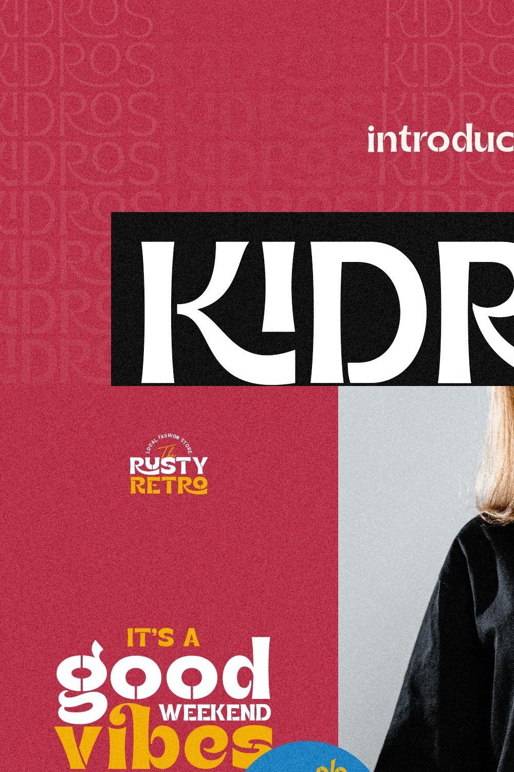 Kidros Typeface pinterest preview image.