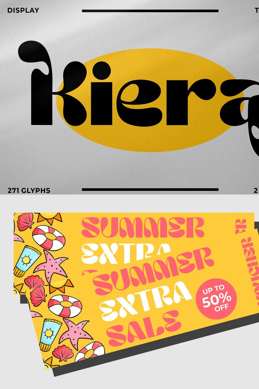 Kiera - Display Font pinterest preview image.