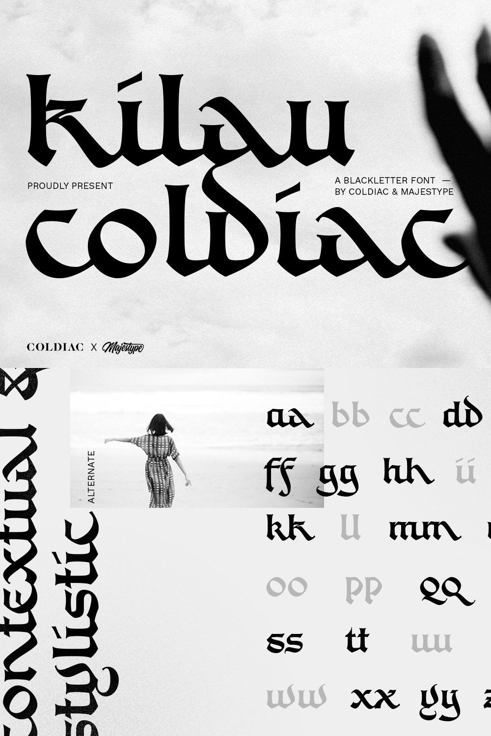 Kilau - Blackletter Font pinterest preview image.