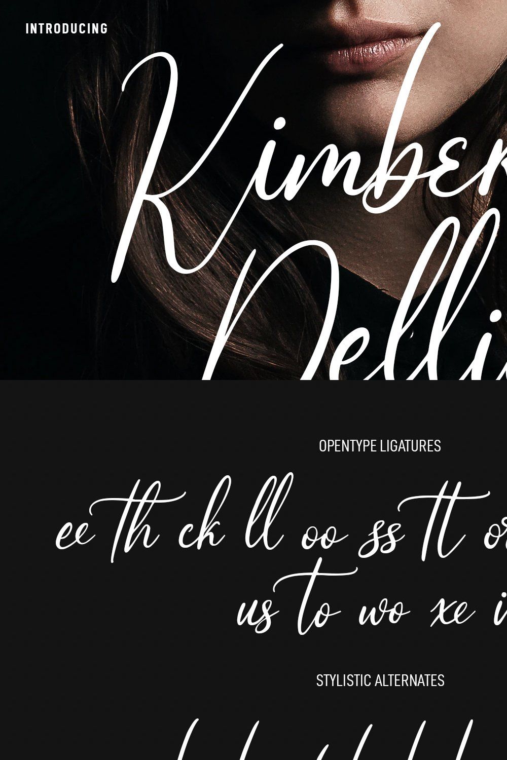 Kimberly Dellia Script Font pinterest preview image.