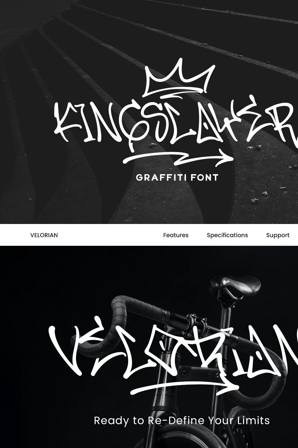Kingslayer - Graffiti Font pinterest preview image.