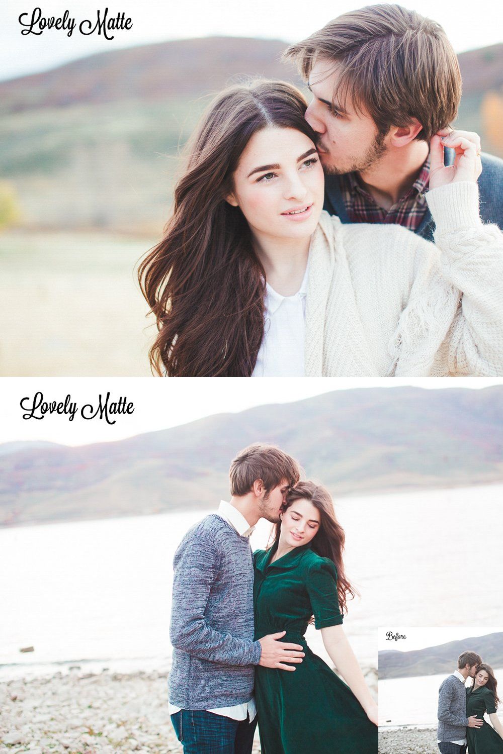 Kiss Me Softly Set- Lightroom pinterest preview image.