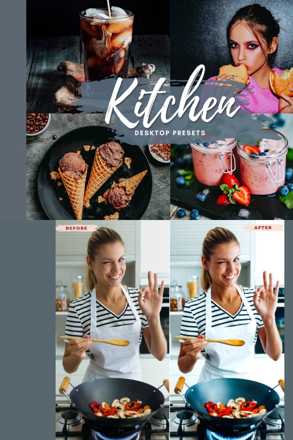 KITCHEN Desktop Lightroom Presets pinterest preview image.