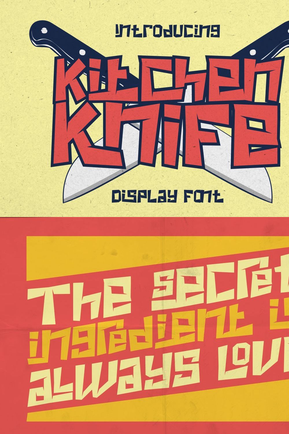 Kitchen Knife - Display Font pinterest preview image.