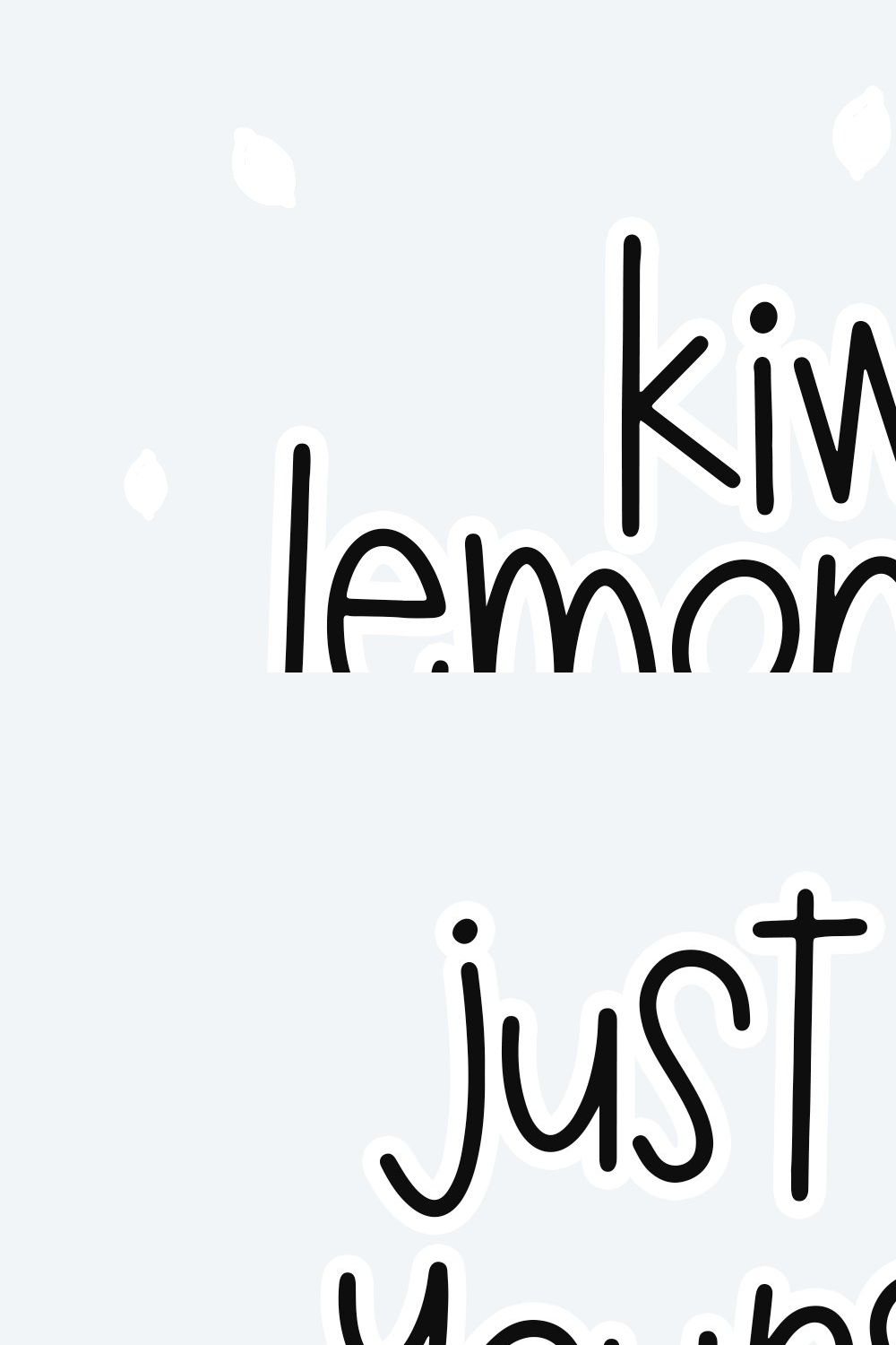 Kiwi Lemonade | Handwritten Font pinterest preview image.