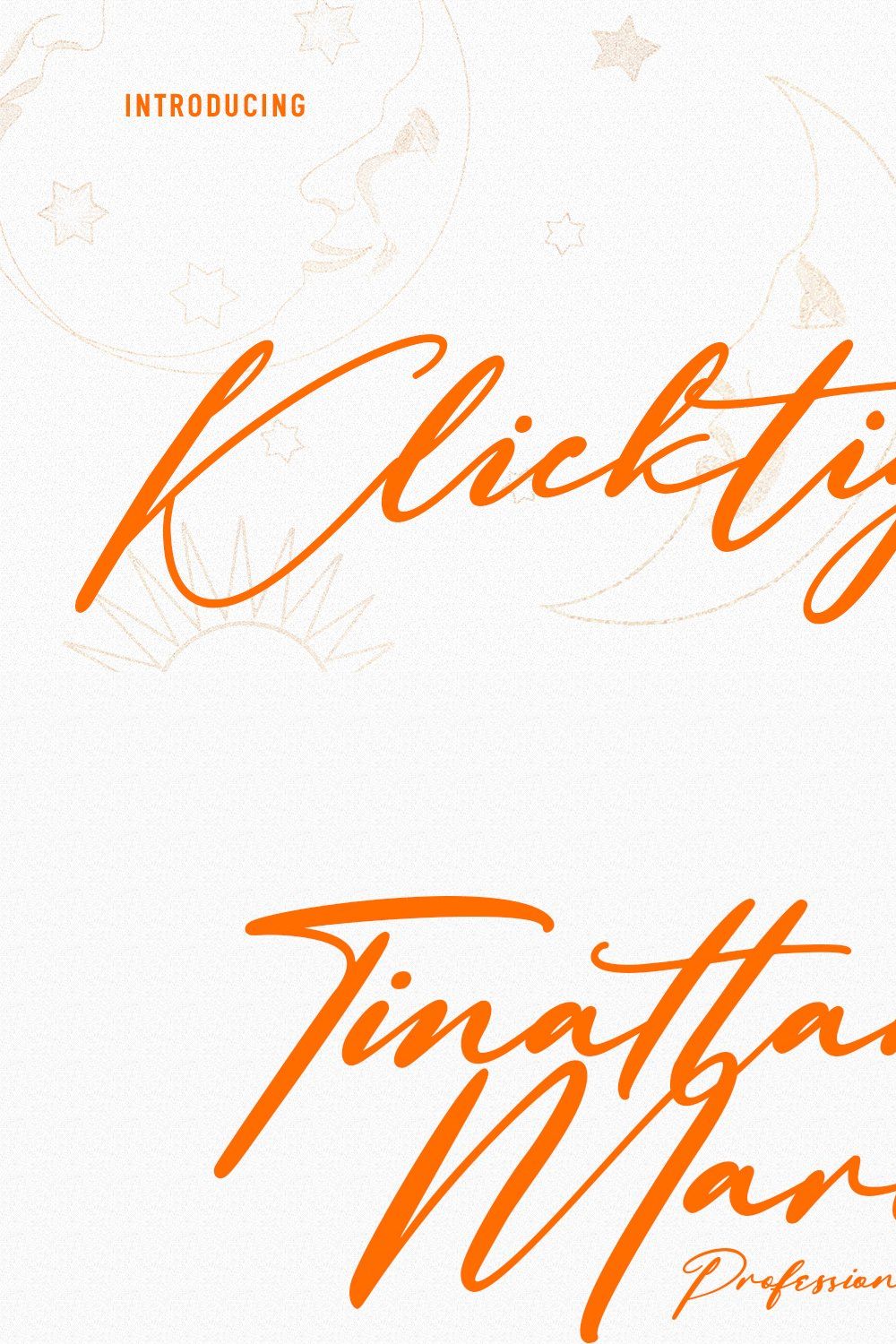 Klicktights Script Font pinterest preview image.