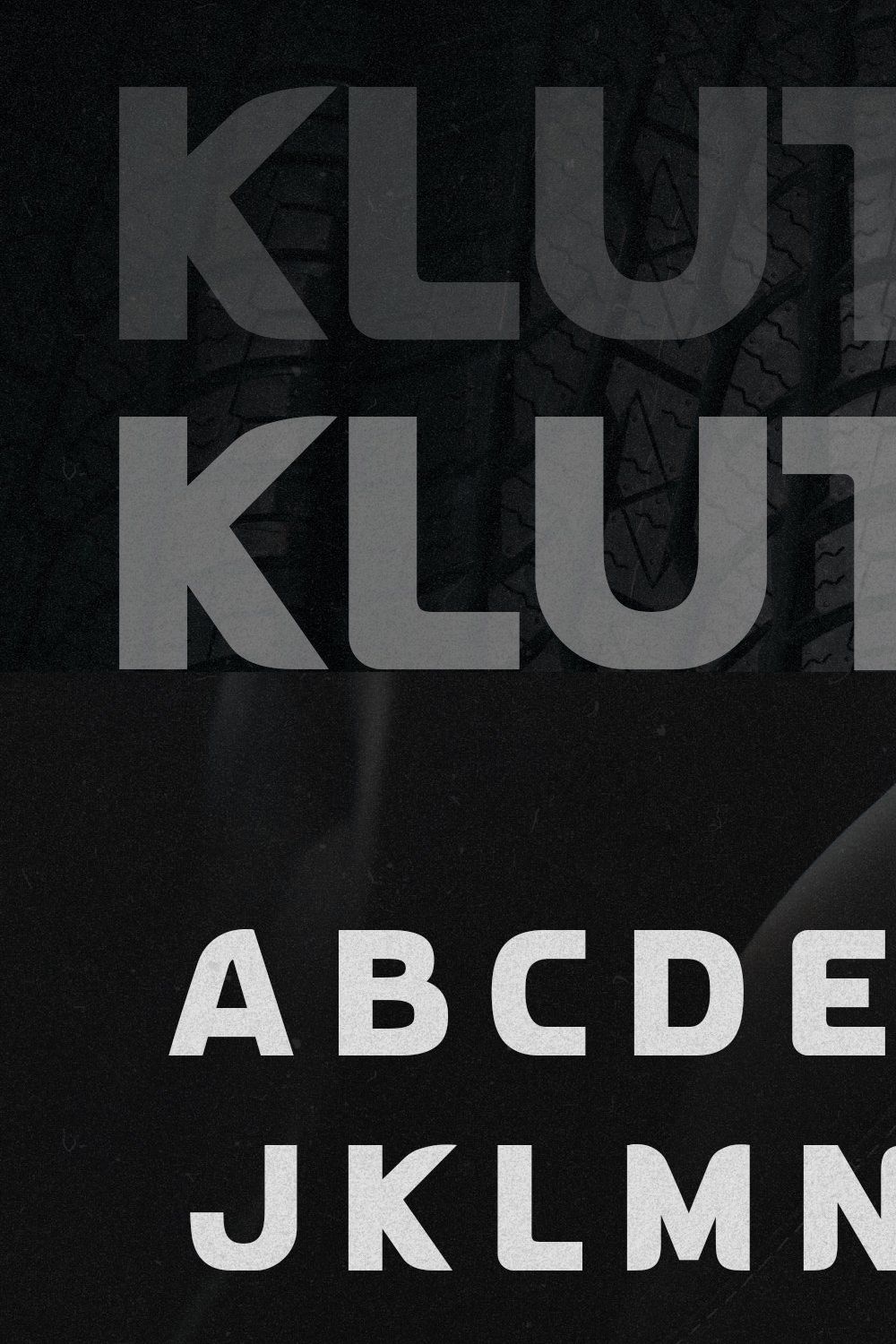 Klutch - Modern Display Font pinterest preview image.