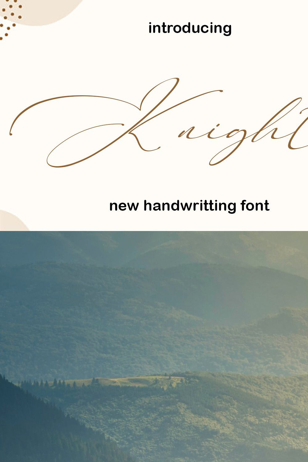 Knight Script Font pinterest preview image.