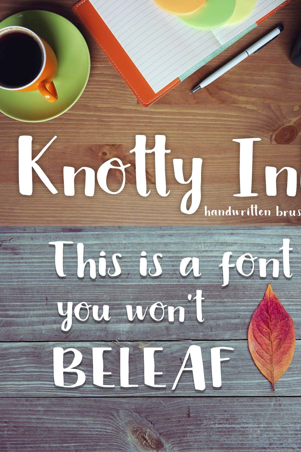 Knotty Ink Font pinterest preview image.