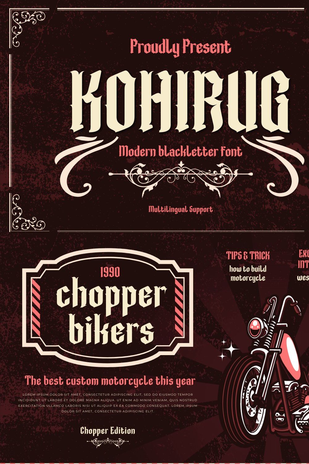 KOHIRUG Blackletter Font pinterest preview image.