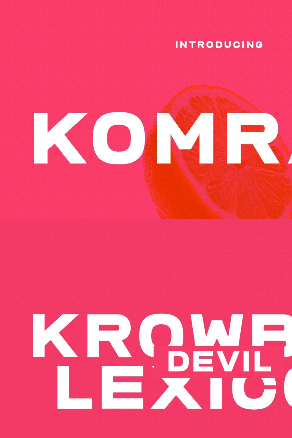 Komrad Sans Display Font pinterest preview image.