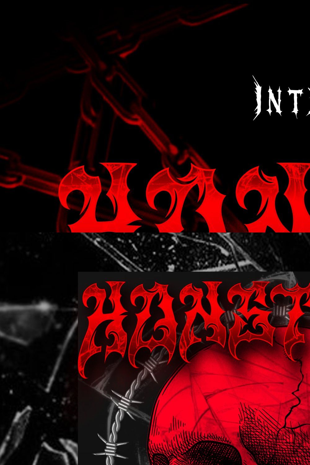 Konstan Doom Gothic Metal Font pinterest preview image.