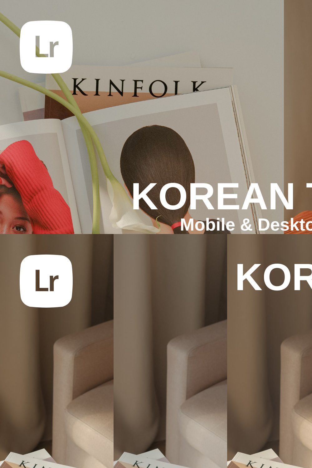 Korean Tones Lightroom Presets pinterest preview image.