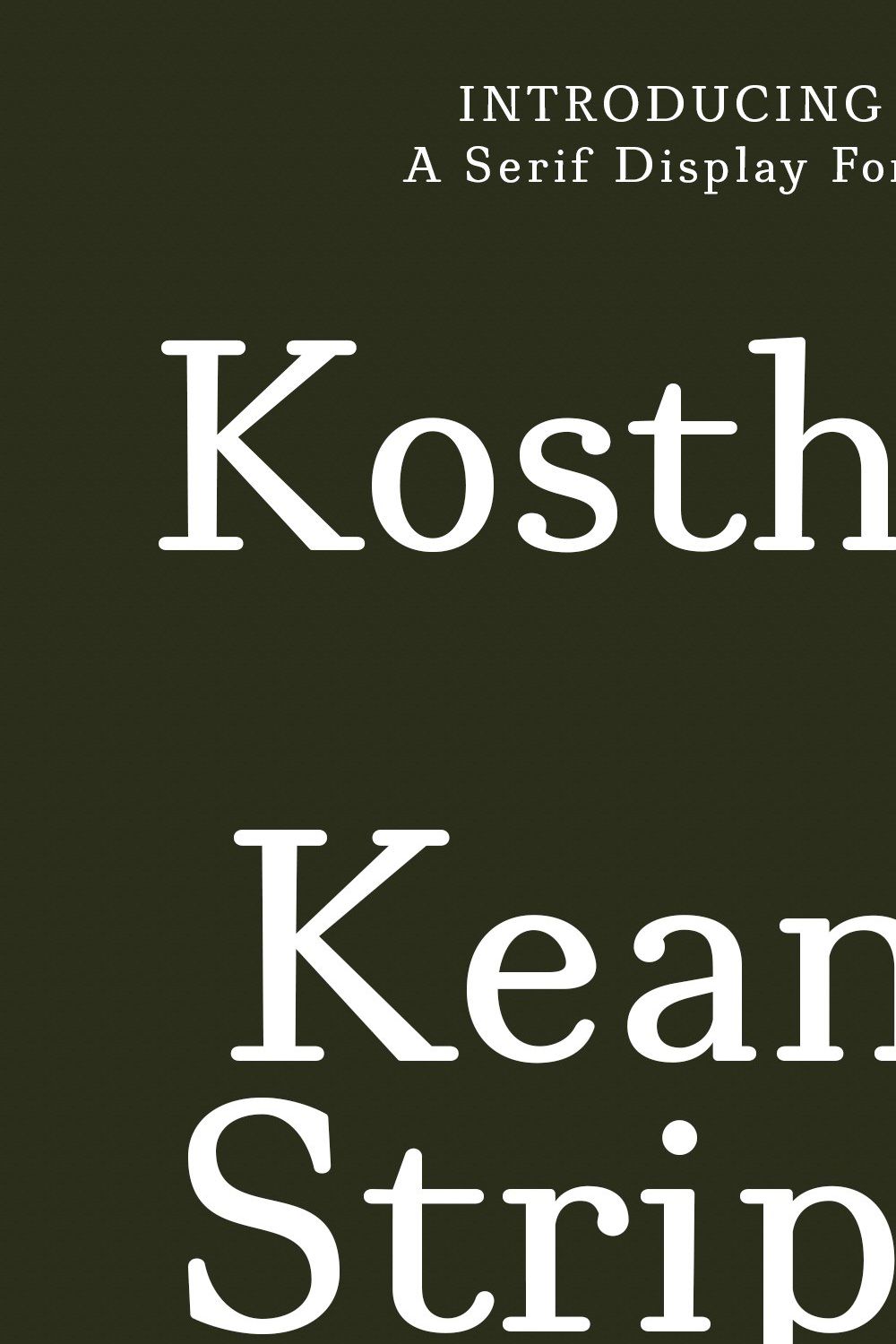 Kosther Classic Serif Font pinterest preview image.