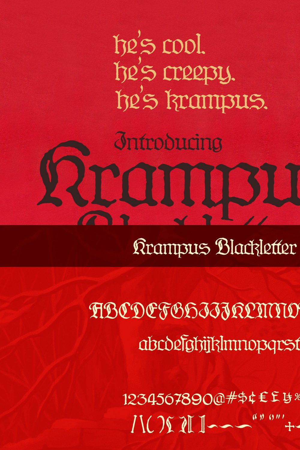 Krampus Blackletter Vintage Font pinterest preview image.