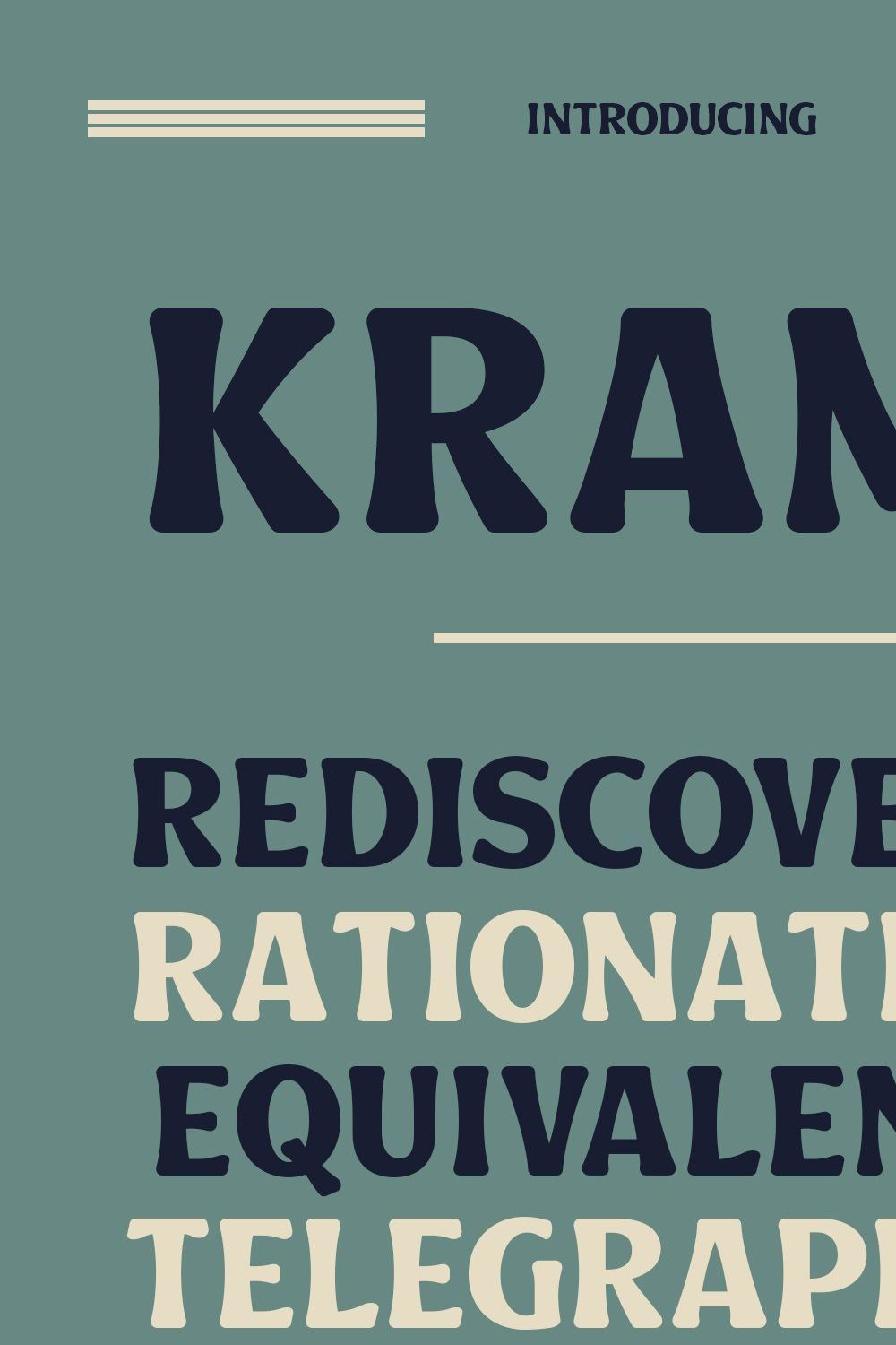 Krams Decorative Display Font pinterest preview image.