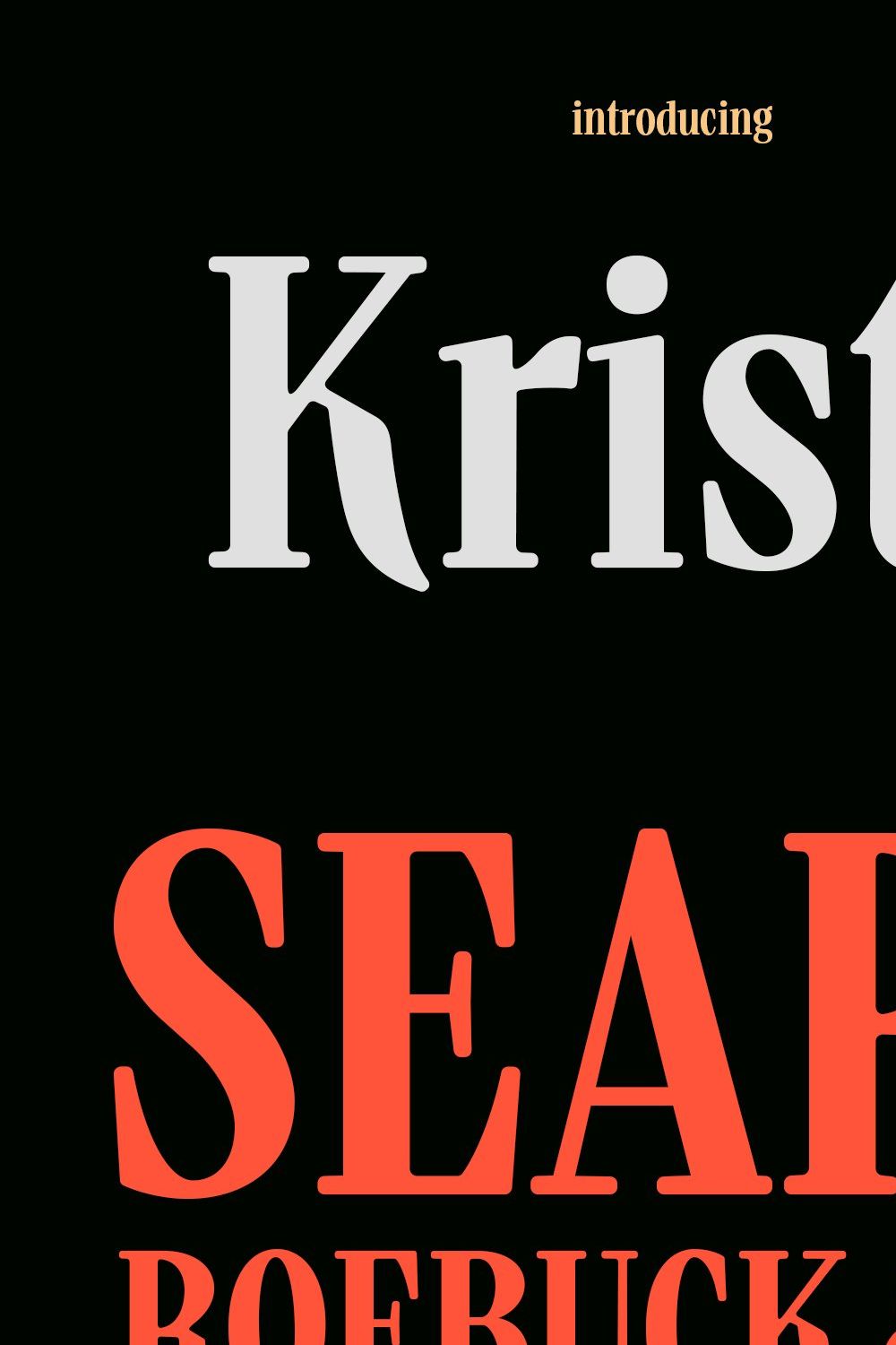 Kristy Serif Display Font pinterest preview image.