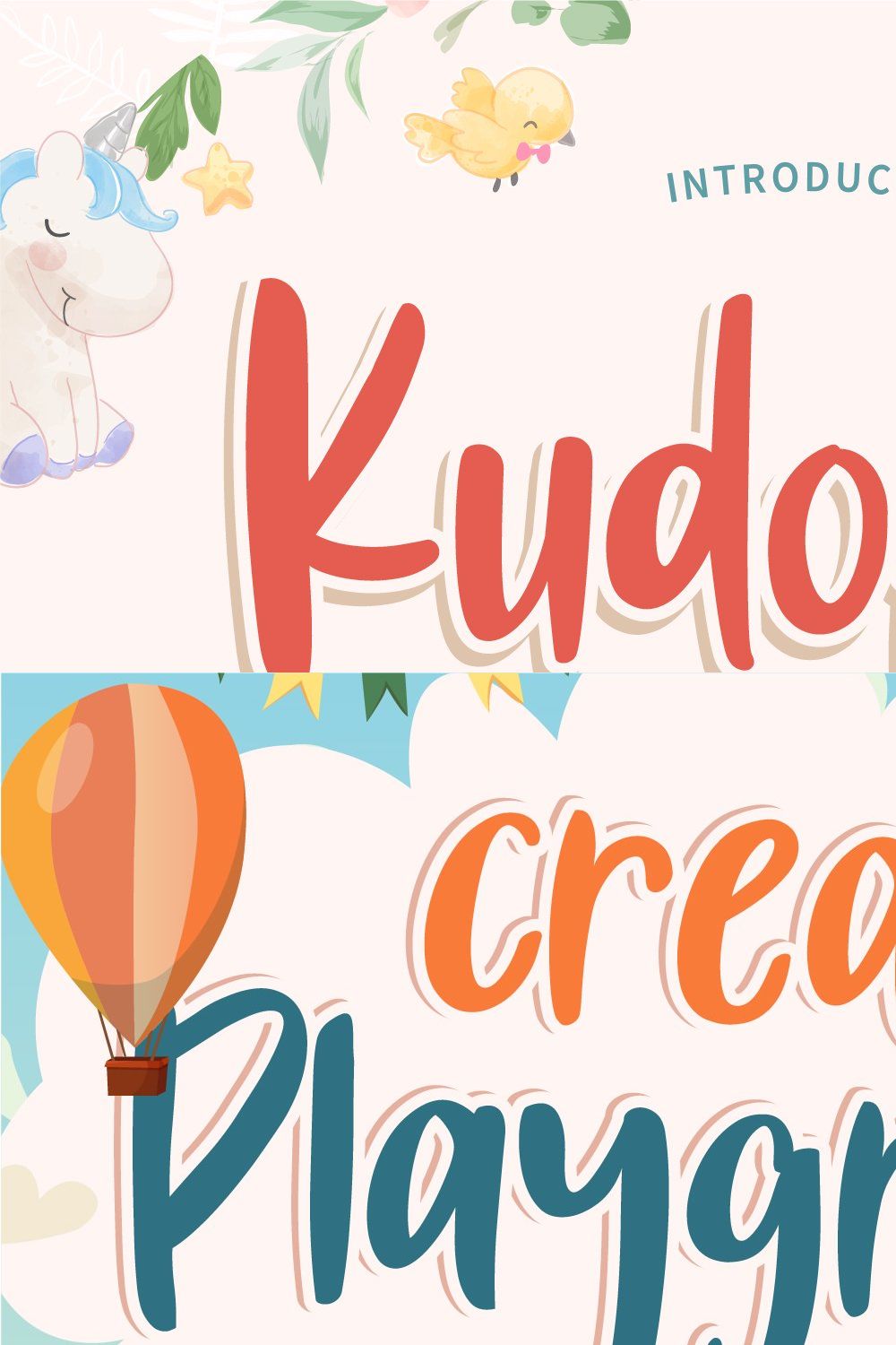 Kudofun - Stunning Display Font pinterest preview image.