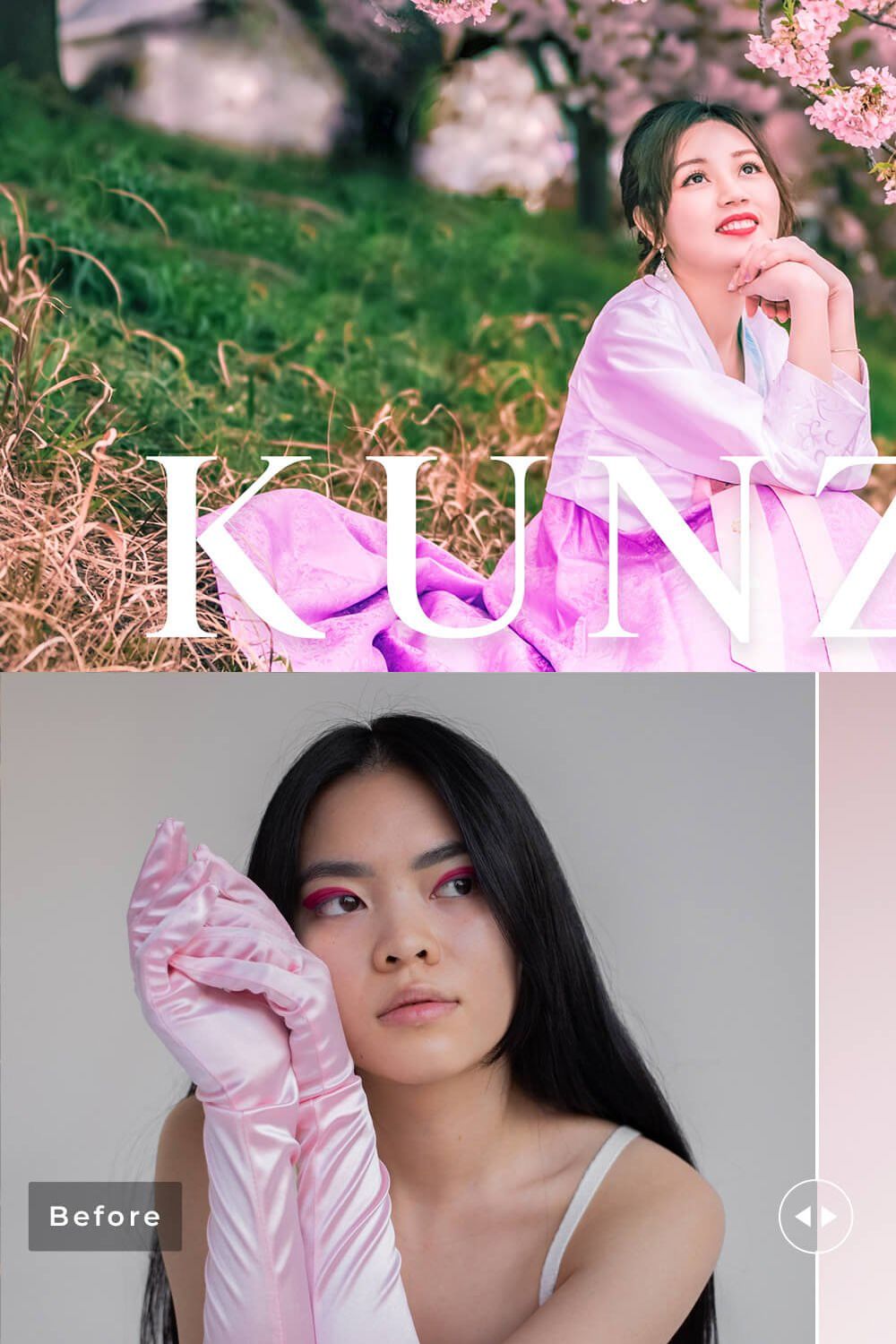 Kunzite Pro Lightroom Presets pinterest preview image.