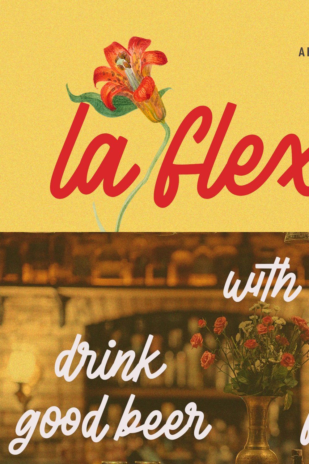 La flexes Handwritten Script Font pinterest preview image.