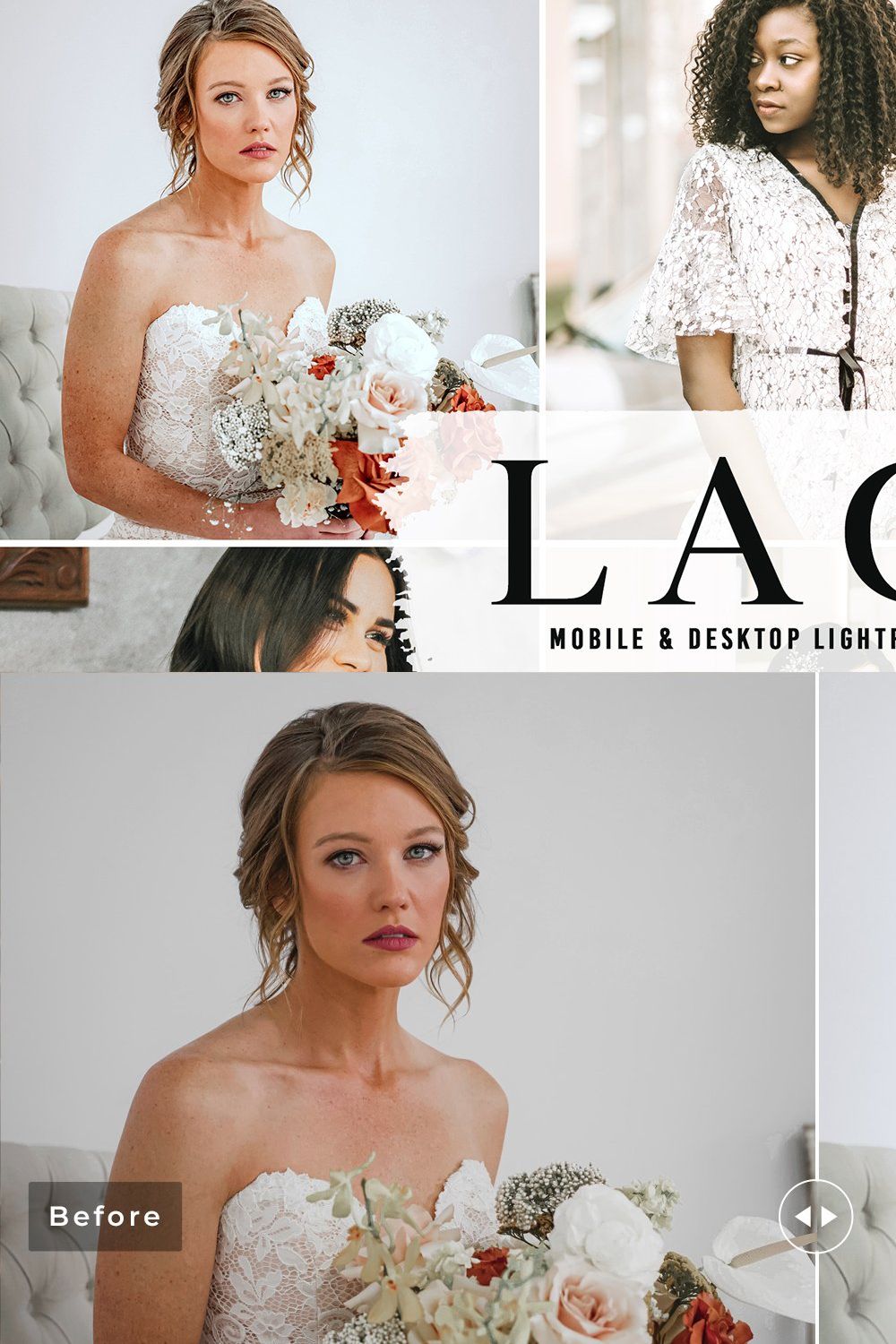 Lace Pro Lightroom Presets pinterest preview image.