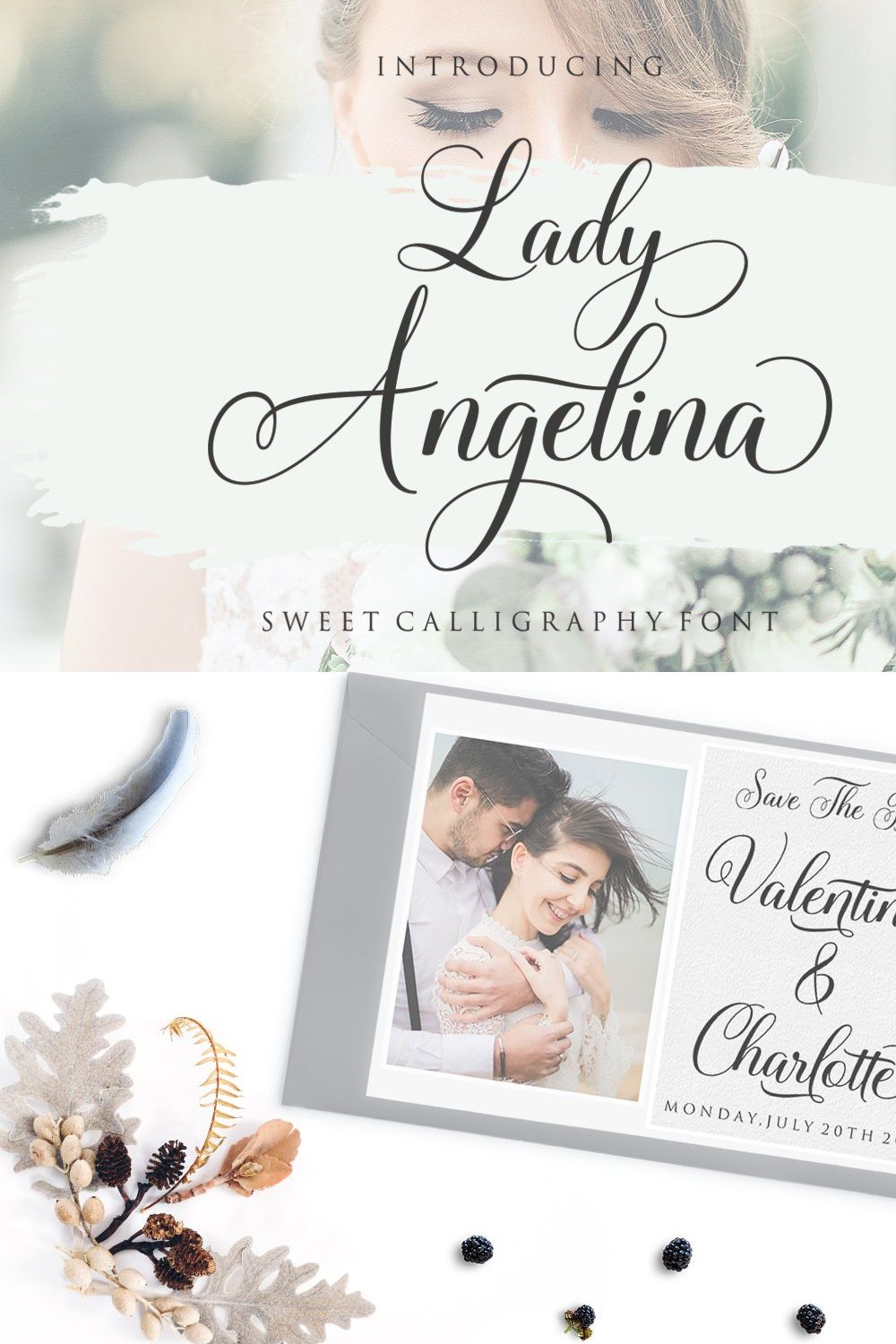 Lady Angelina Script pinterest preview image.