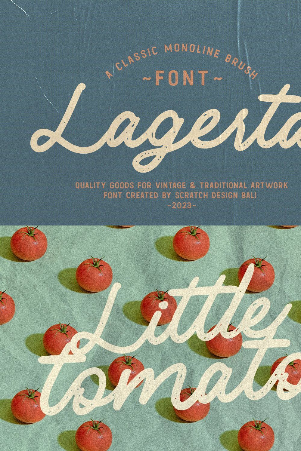 Lagerta Vintage Font pinterest preview image.