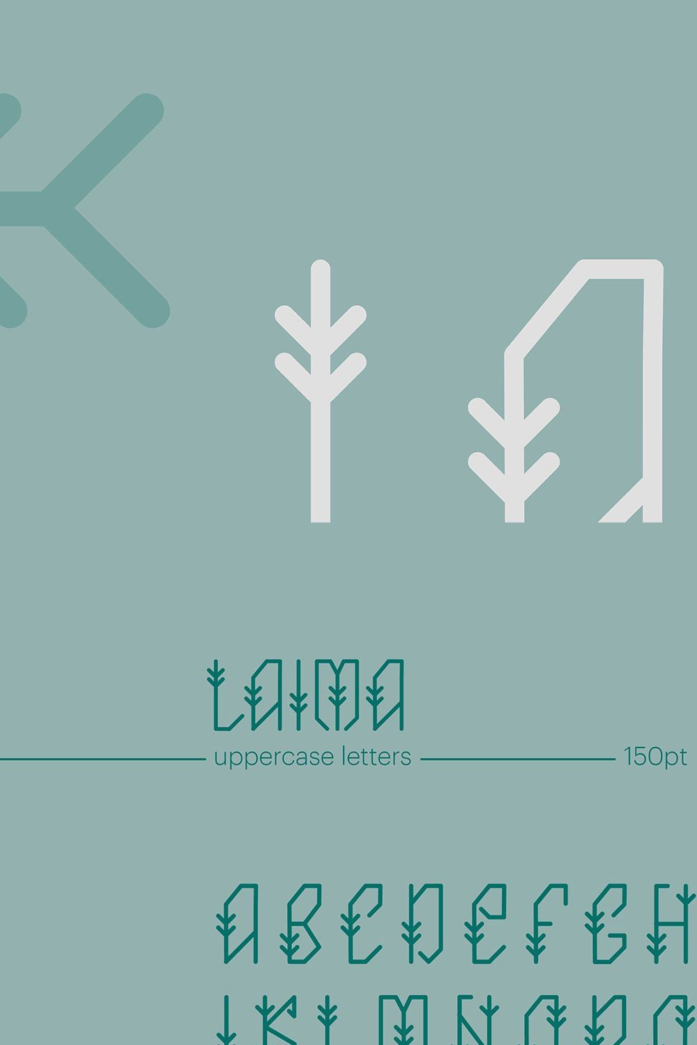 Laima Uppercase Ethnic Font pinterest preview image.