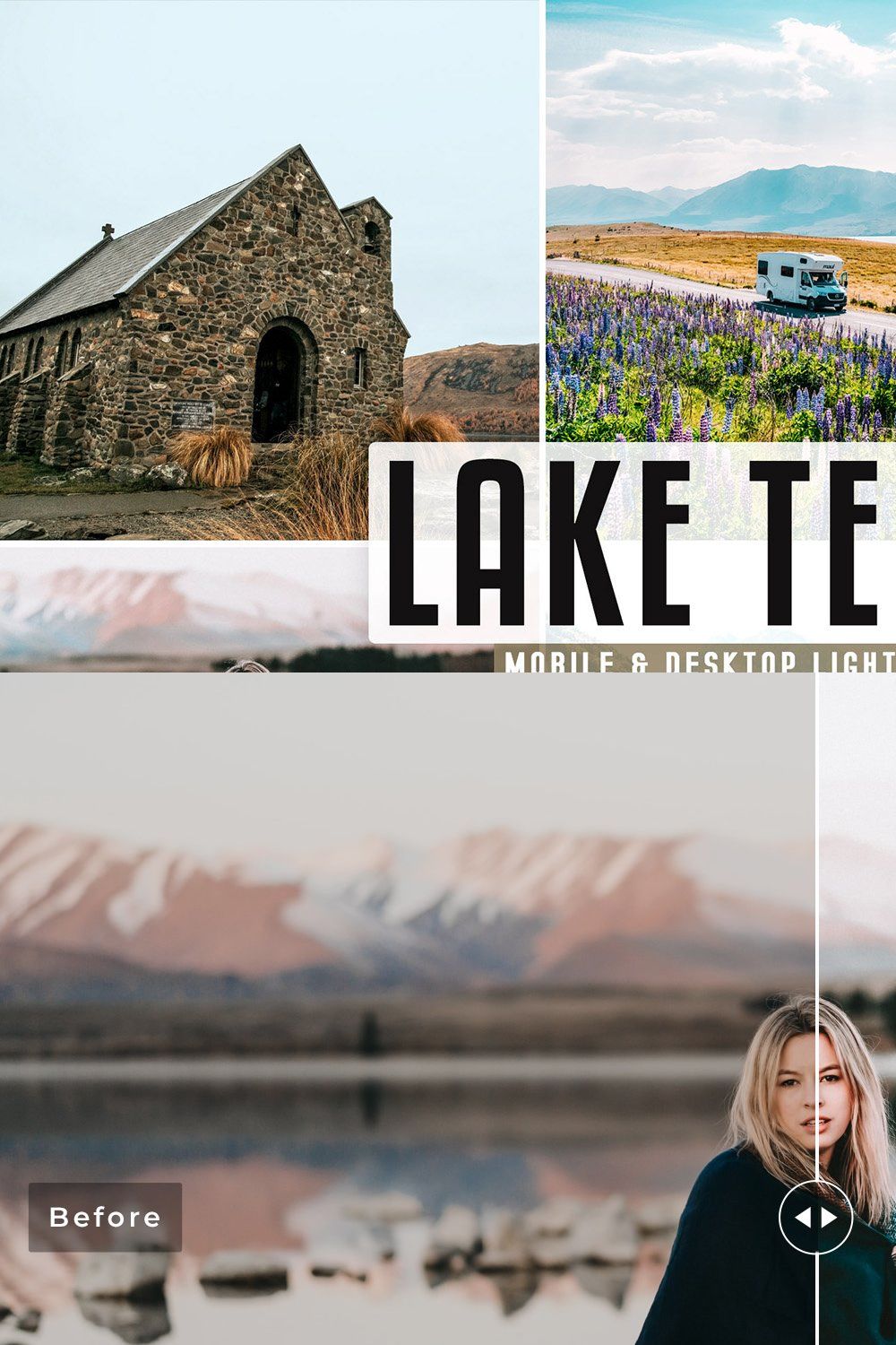 Lake Tekapo Pro Lightroom Presets pinterest preview image.