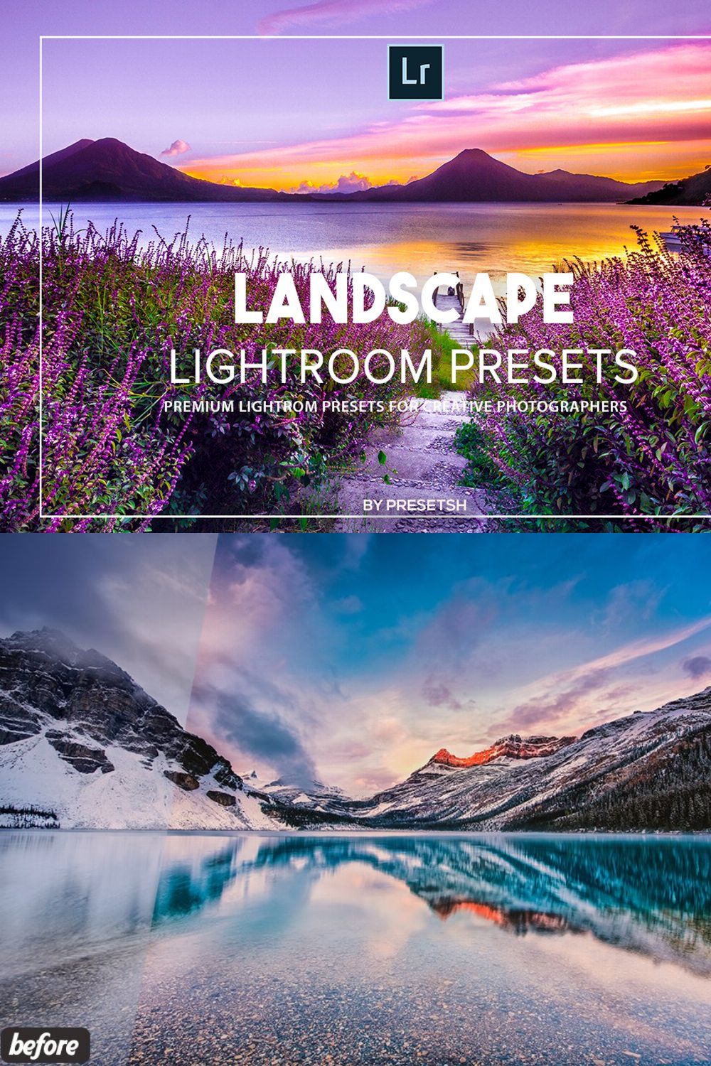 Landscape Lightroom Presets pinterest preview image.