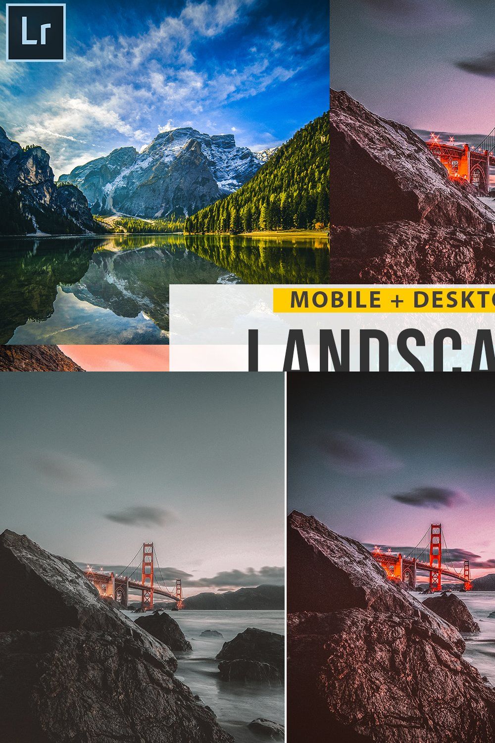 Landscape Lightroom presets pinterest preview image.