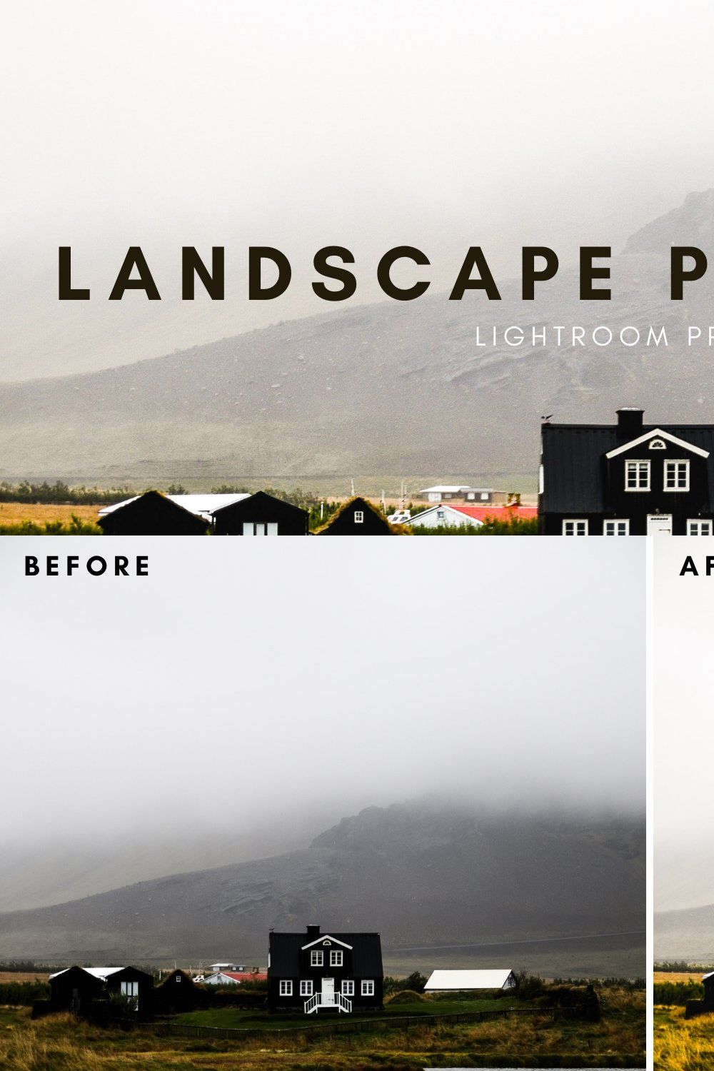 Landscape Lightroom Presets pinterest preview image.