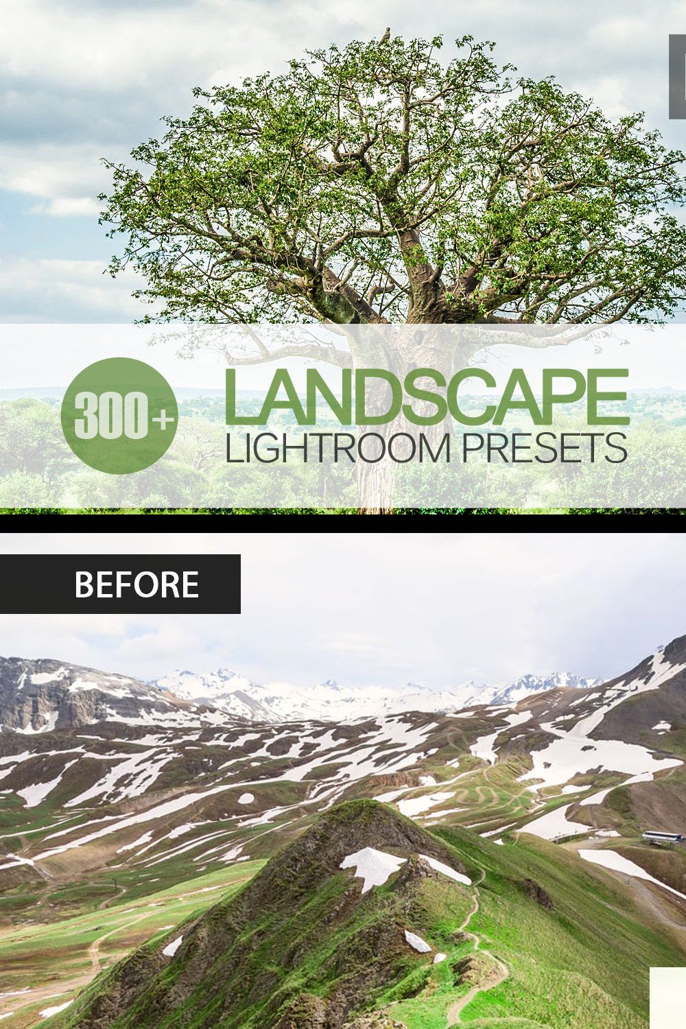 Landscape Lightroom Presets bundle pinterest preview image.