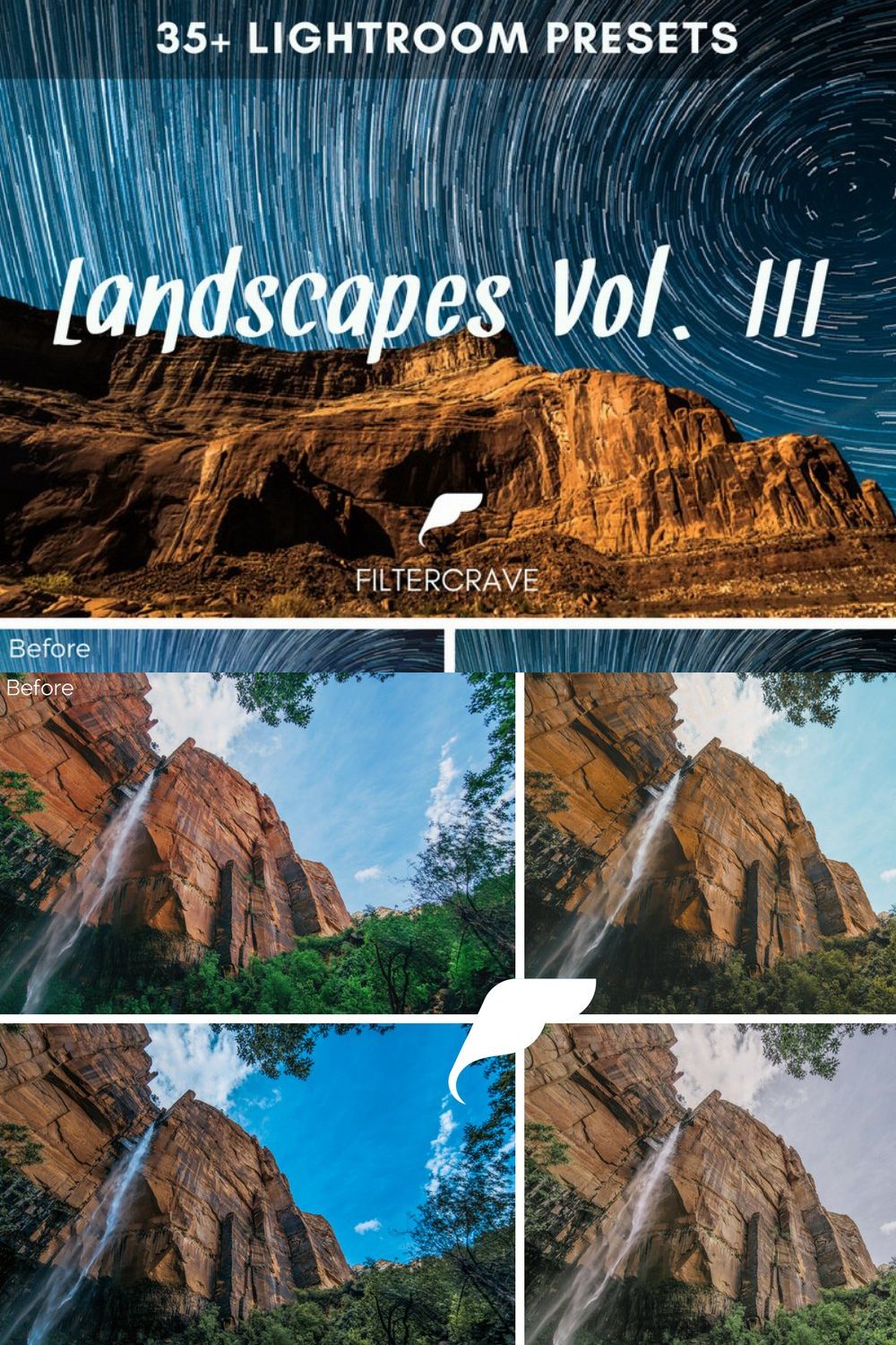 Landscape Lightroom Presets Vol. III pinterest preview image.