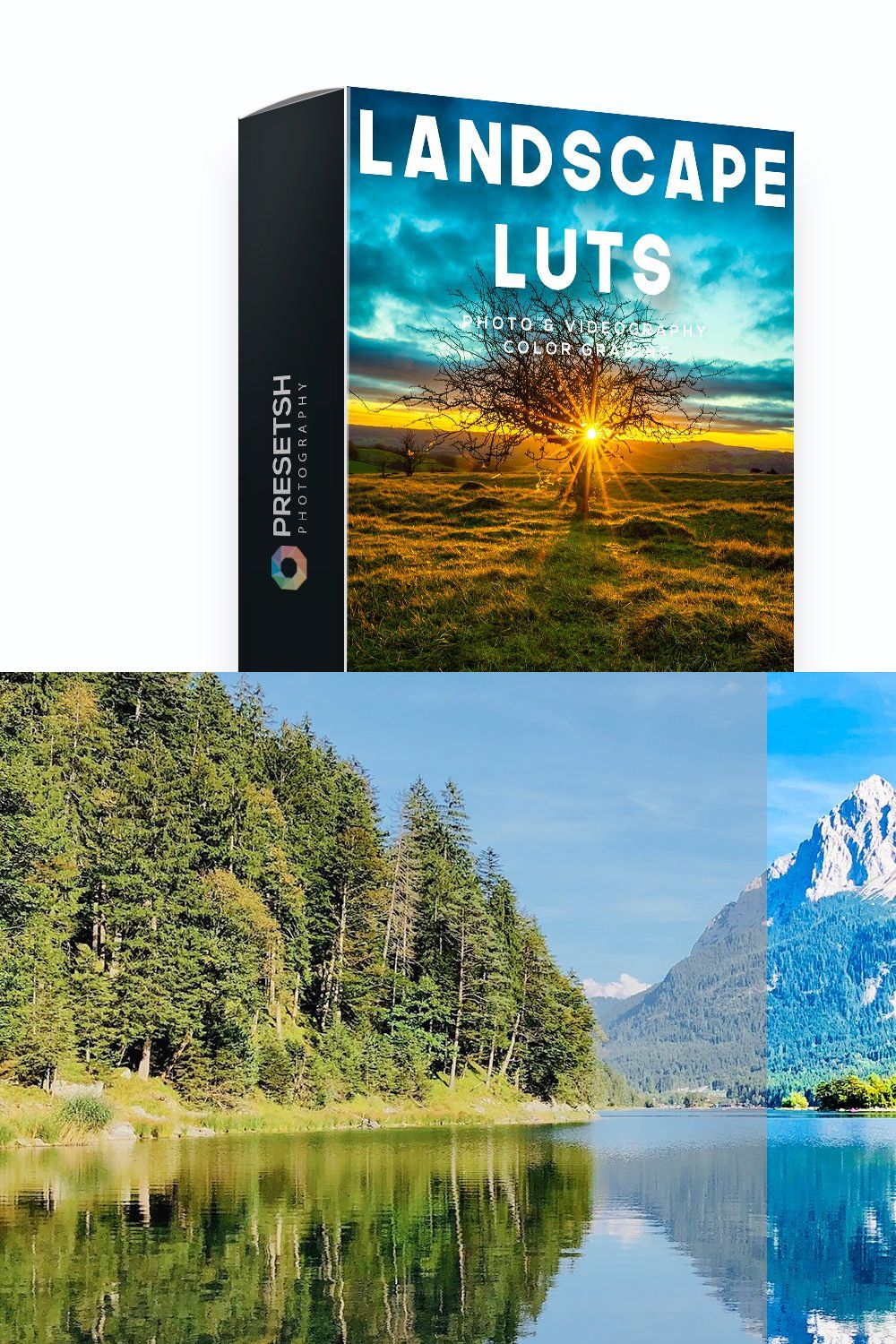 Landscape LUTs for Color Grading pinterest preview image.