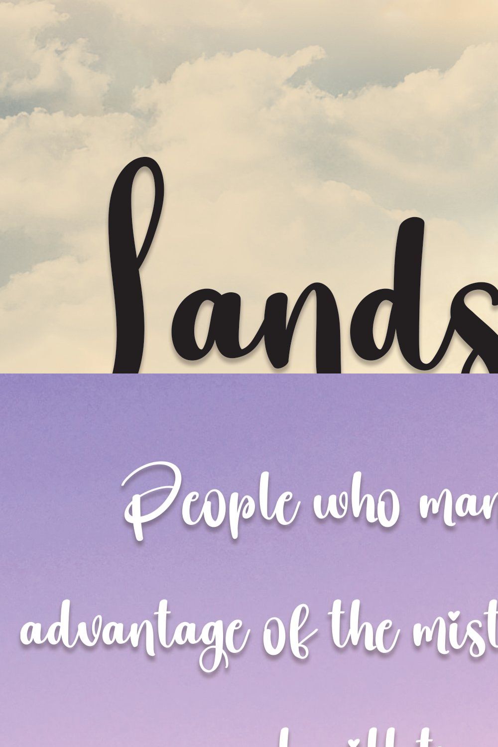 Landscape | Script Font pinterest preview image.