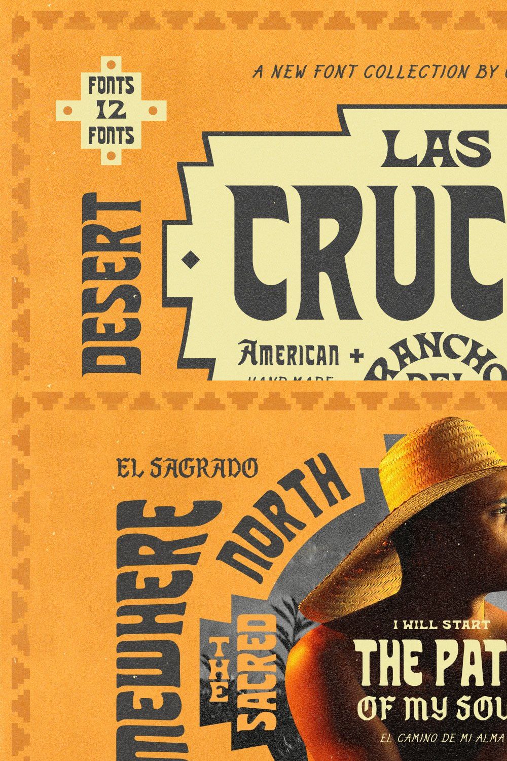 Las Cruces Font Collection + Extras pinterest preview image.