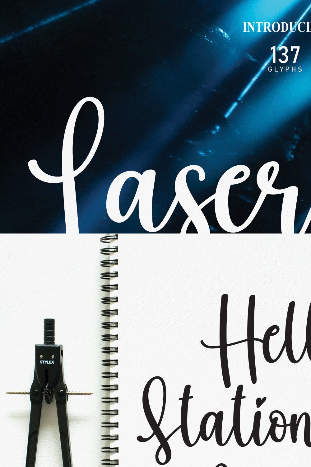 Laserblue | Script Font pinterest preview image.