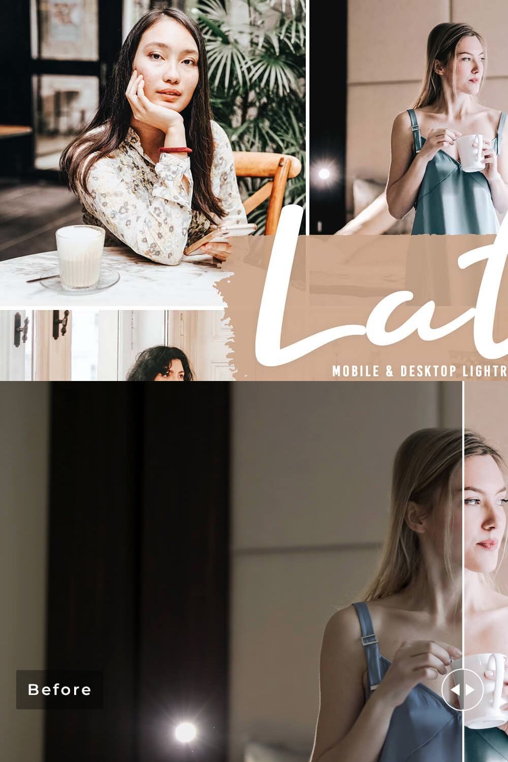 Latte Pro Lightroom Presets pinterest preview image.